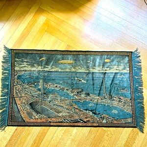 1933 Chicago Worlds Fair Tapestry - A Century of Progress - Chicago 1933